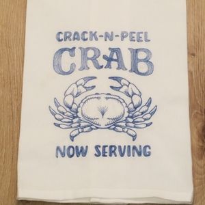 Crab Embroidery Hand Towel
